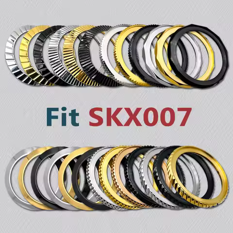 Mod PVD Gold Silver Black Polished Finish Watch Case Bezel Steel Rings Fits Seiko SKX007 SKX009 SKX1