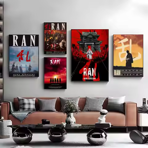 Akira Kurosawa RAN Japan Moive Poster Poster Self-adhesive Art Waterproof Sticker Coffee House Bar D