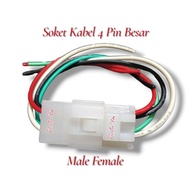 4 pin large male female universal cable socket motorcycle car 4 pin large socket 1 set