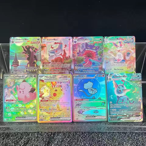Anime PTCG Trading Card Vaporeon Lillies Clefairy Ex Gengar Vmax Rule Holographic Game Collection Ca