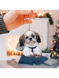 2d可愛小狗車內吊飾,節日裝飾,聖誕樹裝飾,情侶禮物,鑰匙扣,背包吊飾