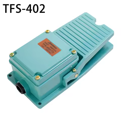1 PCS AC 250V 15A 1NO 1NC Momentary Treadle Pedal Foot Switch w Cable Gland TFS-402 Green control