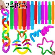 Decompression Toy Pop Tube Children's and Adult Corrugated Tube DIY Telescopic Tube Colored Stretch 