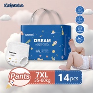 Kaduola 7XL Baby Diaper 14pcs Largest Size Diaper Pants Full Core Tape Ultra Absorbent