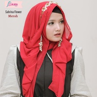 Zaura Hijab Pastan Sabrina Flower Ceruty Jilbab Instan