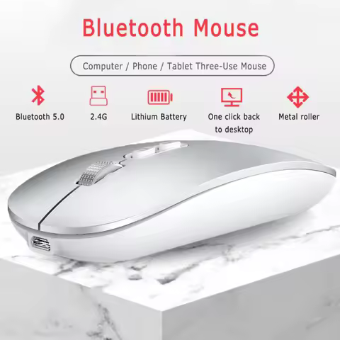 Type-C Wireless Mouse Computer Bluetooth Mouse Silent PC Mause Rechargeable Ergonomic Mouse 2.4G USB