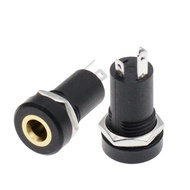5PCS PJ392A 3.5MM Audio Jack Socket 3 Pole Black Stereo Solder Panel Mount Gold With Nuts PJ-392A