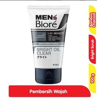 Biore Men's Pembersih Wajah Scrub Oil Clear Extra Cool - 100gr