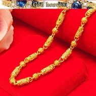 Real 916gold necklace hollow faucet men's 916gold keel necklace salehot