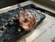 粉幽靈水晶吊墜 白銅