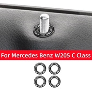 For Mercedes Benz C GLC Class W205 C180 C200 C300 Carbon Fiber Auto Door Lock Decorative Ring Trim C