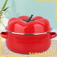 [Sunnimix2] Tomato Instant Noodle Pot Enamel Soup Pot for Milk Cereals Noodles