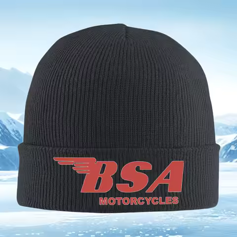 BSA Motorcycles Winged Symbol Logo Men Women Unisex Knitted Hat Beanie Pullover Cap Winter Thermal W