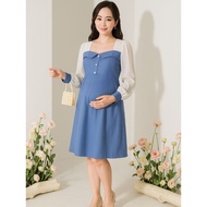 Elegant White Puff Sleeve Maternity Dress – Beautiful Maternity Dress for Formal & Casual Events Sal