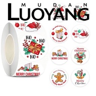 LM-Merry Christmas Sticker Labels Xmas Pattern Self-adhesive Card Gift Package Wrapping Fade-resistant Christmas Labels