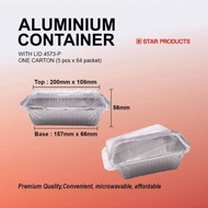 ALUMINIUM TRAY / FOIL TRAY / FOOD TRAY / BUFFET / ALUMINIUM FOOD CONTAINER WITH LID / 4573-P / 5 PCS