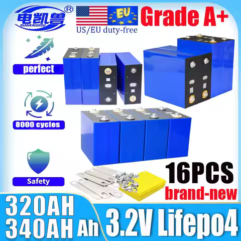 16PCS new 3.2V 320AH 280AH 340AH 200ah 150AH 105AH lifepo4 battery DIY 48V A-class 3C RV marine Lith