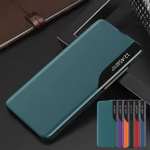 Smart Flip Case for Samsung Galaxy S25 S24 S23 Ultra S22 Plus Kickstand Leather Cover for Samsung A1
