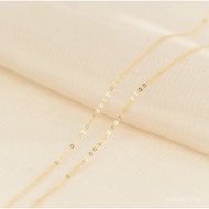 Kalung Emas 18K Rantai O Rantai Biasa Au750 Rantai Klavikula Emas untuk Wanita Kalung Serbaguna Muda