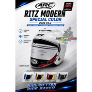 Helmet ARC Ritz Modern SPECIAL COLOR SILVER 2023 V2.0  ORIGINAL 100% Visor Rainbow/Gold/Red/Smoke