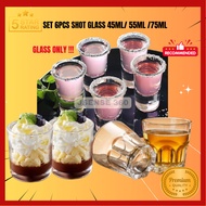 Shot Glass 6pc set Bar KTV  45ml/ 55ml /75ml Bullet Glass Small Spirit Glass
