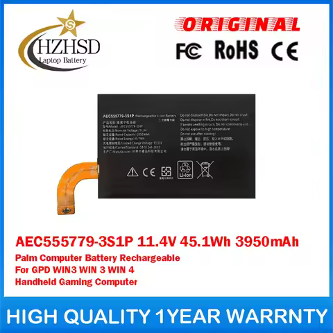 AEC555779-3S1P 11.4V 45.1Wh 3950mAh Palm Computer Battery Rechargeable For GPD WIN3 WIN 3 WIN 4 Hand