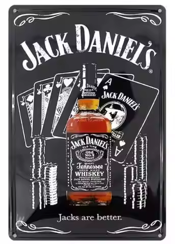 Jack Daniel;s Tennessee Whiskey Vintage Novelty Metal Sign ; Wall Art