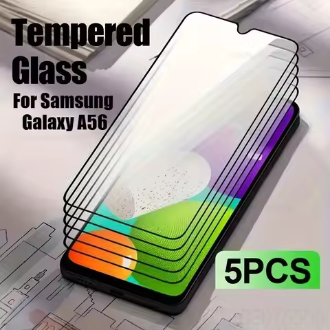 5Pcs Full Cover Phone Protective Film for Samsung Galaxy A56 A55 A50 A52 A40 A42 Tempered Glass for 