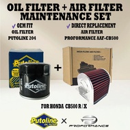 PUTOLINE HF204 Oil Filter + AAF-CB500 / AAF-CB500R2 Air Filter | Honda CB500 R / X