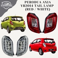 100% NEW PERODUA AXIA RED/WHITE ALBINO YR2014 2015 2016 2017 2018 2019 TAIL LAMP LAMPU BELAKANG