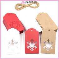 KAREMXQ 50Pcs Festival Supplies Gift Wrapping Hanging Kraft Paper Tags Thanks Tag Snowflake Christmas Card Label