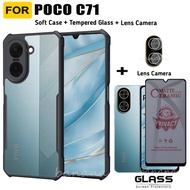 สําหรับ Poco C71 เคสโทรศัพท์กันกระแทก Poco C71 C61 C75 C65 Anti-peeping กระจกนิรภัยป้องกันหน้าจอ + เ