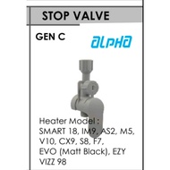 Alpha water heater stop valve