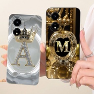 For Honor X5 Plus Casing WOD-LX1 WOD-LX2 WOD-LX3 Crystal Initial Leters Crown Soft Silicone Cover Fo