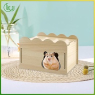[Wishshopeelxl] Hamster Hide Cage Decor Tiny Gerbils Wooden Hamster Hideout Climbing Toys