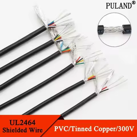 5/10M UL2464 Shielded Wire 26AWG 24AWG 22AWG Channel Audio Line 2 3 4 5 6 8 Cores Copper Signal Cont