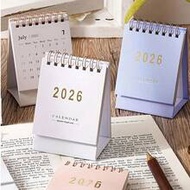 1 ชิ้น 2026 ปฏิทินตั้งโต๊ะขนาดเล็กมินิมอล, ของตกแต่งเดสก์ท็อปสีทึบแบบพกพา, ปฏิทินขนาดเล็กกรกฎาคม 202