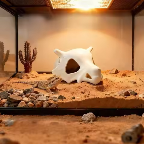 1PCS 3D printed animal skull creative ornament, climbing pet snake, hiding house, safe house decorat