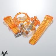 (Vcustom) G-9300 MUDMAN JELLY " ORANGE " BAND AND BEZEL WATCH STRAPS