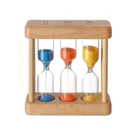 3in1 Hourglass 1+3+5 Minute Hourglass Wood Glass Sand Timer for Kitchen Cooking European Creative Wo