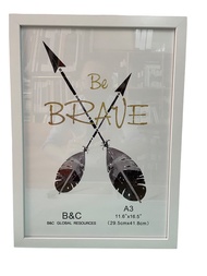 Photo Frame Size A4 / 10R / 11R / 12R / A3 - WHITE / BROWN / BLACK  - (1pc)