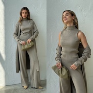 Airport hijab Outfit 3 in 1 knit set by AMOR COLLECTION