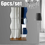 Set 6pcs Cermin Sticker Hiasan Dinding/Mirror Self Adhesive Wall Decor
