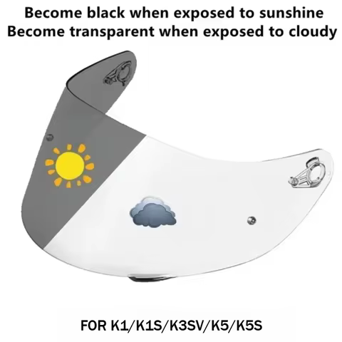 Photochromic Visor for AGV K5 K5S K5-S K3SV K3-SV K1 Helmet Glasses Screen Shield Windshield Accesso
