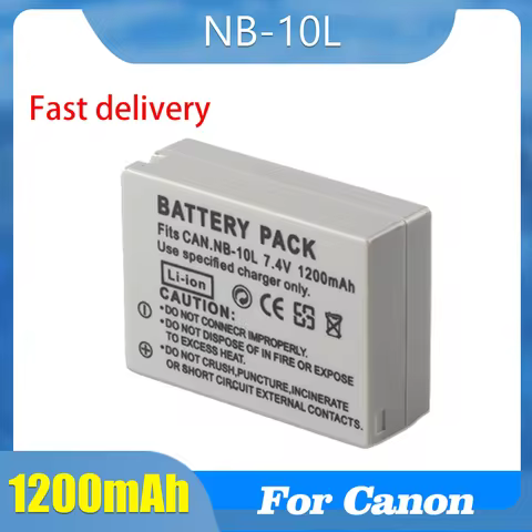 1200mAh NB-10L NB10L Replacement Battery + NB 10L Battery Charger for Canon G1X G15 G16 SX40HS SX50H