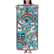 Tokidoki Coral Velvet Bath Towel 27x55in(140x69cm) Robes Bath Towels Water Absorption And Quick Drying