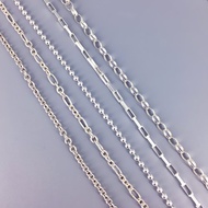 925純銀項鍊【微粗中性M款】項鍊 裸鏈 長鍊 造型 圓珠 長方 橢