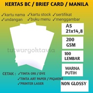 BC Paper/briefcard/manila 200 gsm A5 (21x14.8) A5 Paper