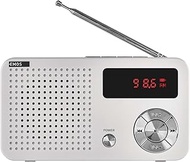 EMOS - Portable Digital FM Radio and MP3 Player with Battery + USB-C Cable - Telescopic Antenna, FM 