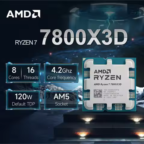 New AMD Ryzen 7 7800X3D 4.2GHz 8-Core 16-Thread L3=96M Processor R7 7800X3D Socket AM5 5NM 120W DDR5